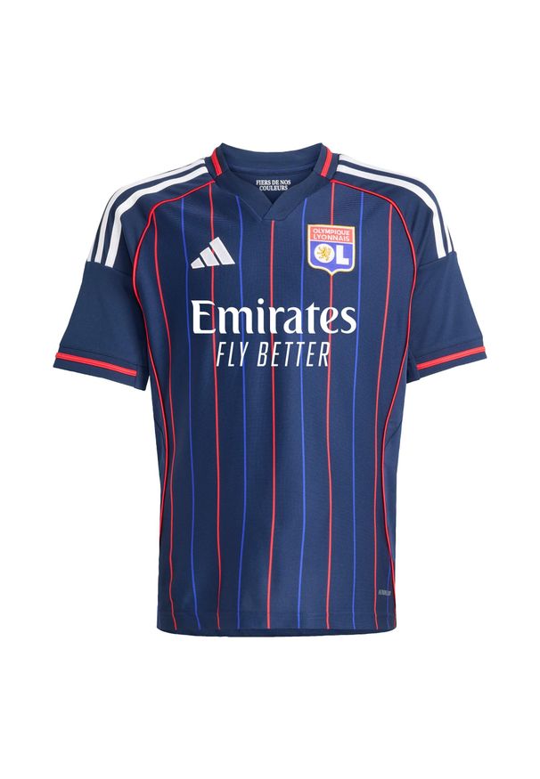 Adidas - Koszulka Olympique Lyonnais 25/26 Away Kids. Kolor: niebieski. Sport: piłka nożna
