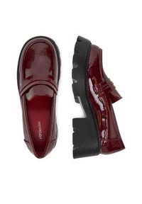 DeeZee Loafersy HLD-2016 Bordowy. Kolor: czerwony. Materiał: skóra