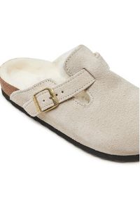 Birkenstock Klapki Boston Shearling Leve 1026192 Biały. Kolor: biały. Materiał: zamsz, skóra