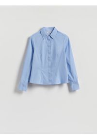 Reserved - Koszula slim fit w paski - jasnoniebieski. Kolor: niebieski. Materiał: tkanina, bawełna. Wzór: paski