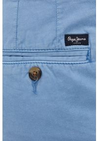 Pepe Jeans Szorty damskie gładkie medium waist. Okazja: na co dzień. Kolor: niebieski. Materiał: tkanina. Wzór: gładki. Styl: casual #4