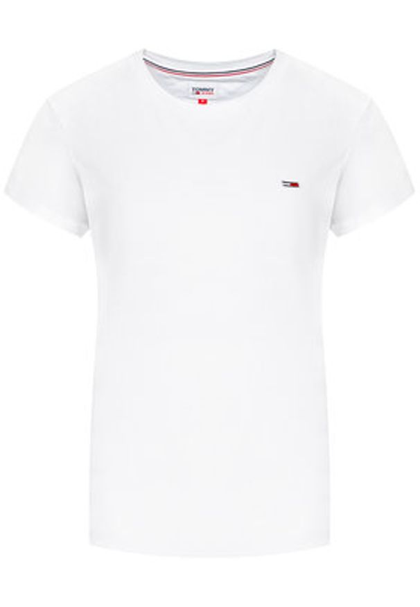 Tommy Jeans T-Shirt C Neck DW0DW09198 Biały Regular Fit. Kolor: biały. Materiał: bawełna