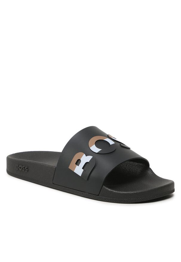 Klapki BOSS. Kolor: czarny