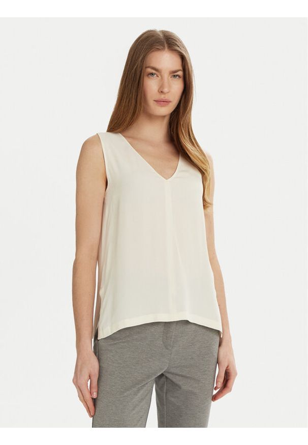 Marella Top Ginnico 2515161051 Écru Regular Fit. Materiał: jedwab