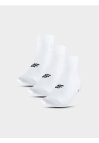4f - 4F Skarpetki krótkie (3-pack) damskie - białe 35-38. Kolor: biały. Materiał: prążkowany, bawełna, skóra. Sport: turystyka piesza #1