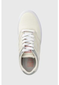 DC tenisówki damskie kolor beżowy. Nosek buta: okrągły. Zapięcie: sznurówki. Kolor: beżowy. Materiał: guma, materiał