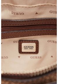 Guess - GUESS Beżowa klasyczna damska torebka Noelle. Kolor: beżowy. Materiał: skórzane. Styl: klasyczny #5