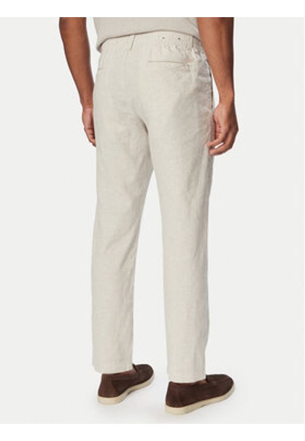 BOSS Chinosy Sanderson-L-3 50559595 Beżowy Regular Fit. Kolor: beżowy. Materiał: len