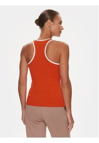 Guess Top Sporty E3GP05 KBP41 Pomarańczowy Slim Fit. Kolor: pomarańczowy. Materiał: bawełna. Styl: sportowy