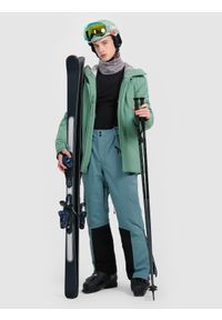 4f - 4F Kurtka narciarska membrana 15000 męska - zielona M. Kolor: oliwkowy, brązowy, wielokolorowy. Materiał: materiał. Sezon: zima #2