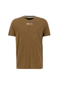 Koszulka Alpha Industries Organics EMB T 118529629 - brązowa. Kolor: brązowy. Materiał: materiał, bawełna. Długość rękawa: krótki rękaw. Długość: krótkie
