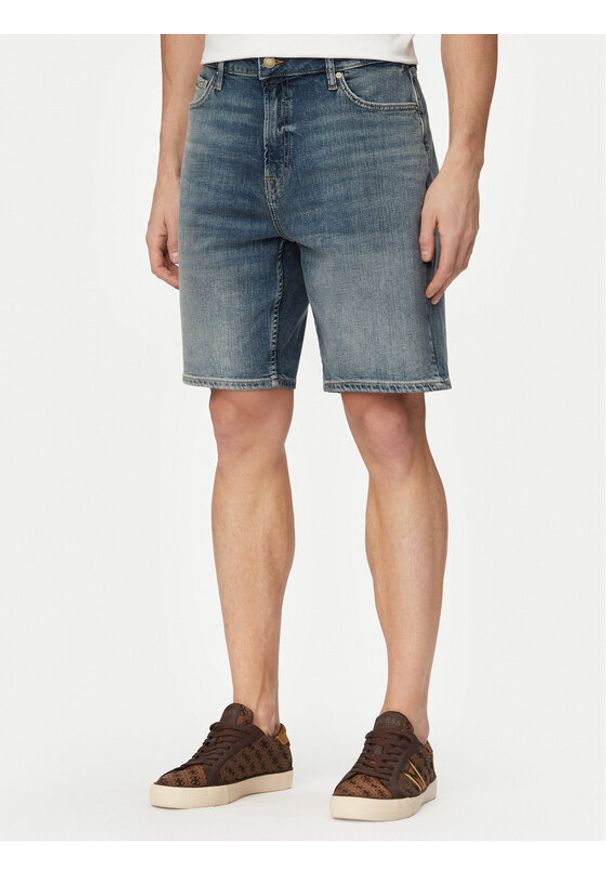 Guess Szorty jeansowe M6GD27 D0777 Niebieski Regular Fit. Kolor: niebieski. Materiał: bawełna