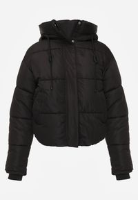 Renee - Czarna Kurtka Pikowana Puffer z Kapturem Mivvia. Typ kołnierza: kaptur. Kolor: czarny. Sezon: zima #8