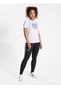 Legging Top z poliestru dla kobiet Hummel HmlStaltic. Kolor: czarny. Materiał: poliester. Wzór: jodełka, nadruk