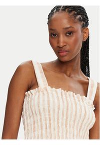 Seafolly Sukienka letnia Shirred 55402-DR Beżowy Regular Fit. Kolor: beżowy. Materiał: bawełna. Sezon: lato #3