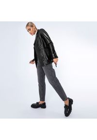 Wittchen - Damska kurtka skórzana z paskiem czarna. Kolor: czarny. Materiał: skóra. Sezon: wiosna, jesień. Styl: klasyczny, elegancki #6