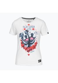 PITBULL - Koszulka damska Pitbull Fur Ever Love. Kolor: biały