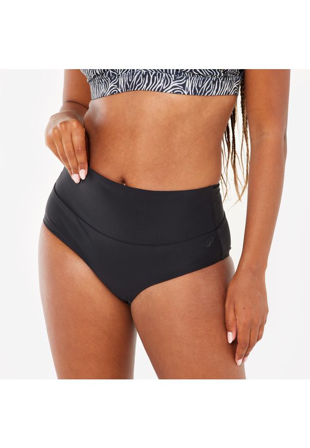 NABAIJI - Dół stroju pływackiego damski Nabaiji 100 Eva. Stan: podwyższony. Kolor: czarny
