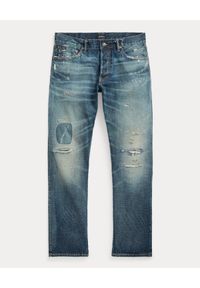 Ralph Lauren - RALPH LAUREN - Niebieskie jeansy z przetarciami. Kolor: niebieski. Styl: klasyczny #5
