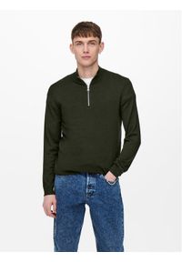 Only & Sons Sweter 22021264 Zielony Regular Fit. Kolor: zielony. Materiał: wiskoza #1