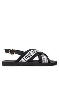 Love Moschino - LOVE MOSCHINO Sandały JA16412G0IIX210A Czarny. Kolor: czarny. Materiał: skóra