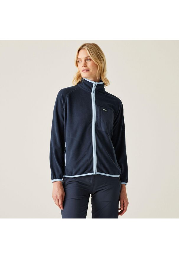 Regatta - Polar turystyczny damski Lilana rozsuwany. Kolor: niebieski. Materiał: polar. Sport: turystyka piesza