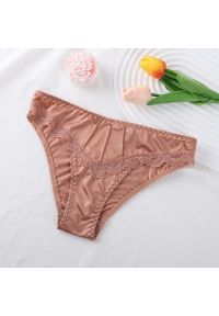 Intica - Figi damskie z koronką eleganckie i wygodne Shakuntala. Kolor: beżowy. Materiał: koronka. Wzór: koronka