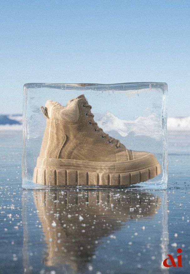 Renee - Ciemnobeżowe Sznurowane Botki Vices na Platformie Ozdobionej Tłoczeniem Savalirae. Okazja: na co dzień. Kolor: beżowy. Materiał: skóra, wełna, jeans, futro. Wzór: aplikacja. Obcas: na platformie. Styl: casual, elegancki. Wysokość obcasa: średni