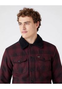 Wrangler - WRANGLER CHECK WOOL TRUCKER MĘSKA KURTKA PRZEJŚCIOWA CATAWBA GRAPE W4F5SGP32