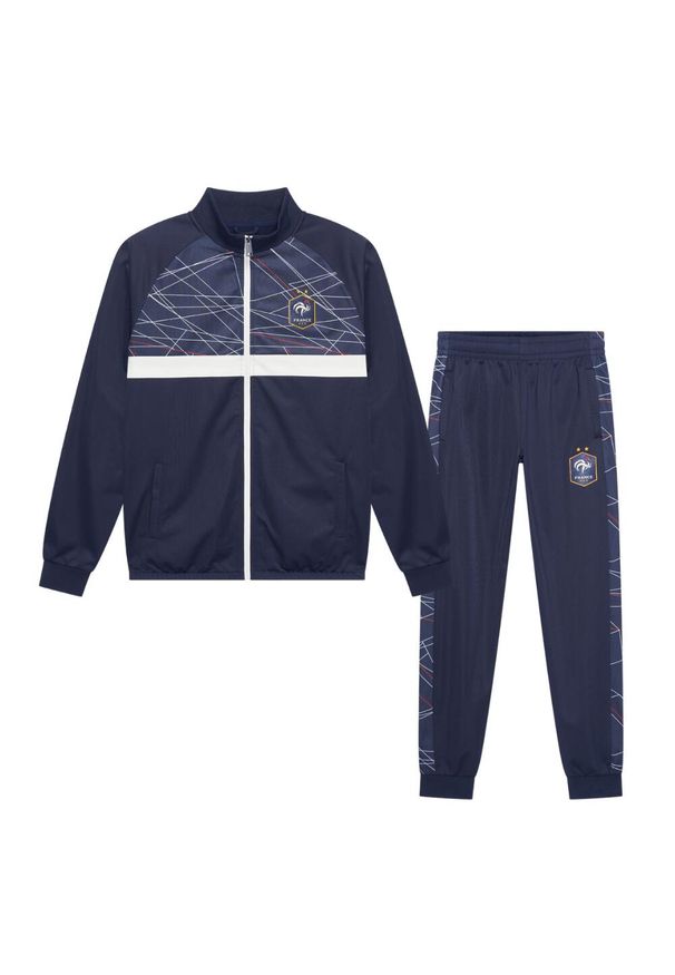 Dres treningowy FFF Frankrijk dla dzieci. Kolor: niebieski. Materiał: dresówka. Styl: sportowy