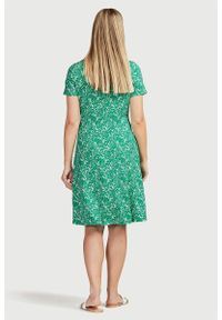 Cellbes - Wzorzysta dżersejowa sukienka z krótkim rękawem. Typ kołnierza: dekolt w kształcie V. Kolor: zielony. Materiał: jersey. Długość rękawa: krótki rękaw. Wzór: gładki. Styl: elegancki. Długość: mini