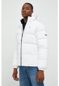 Tommy Jeans kurtka puchowa męska kolor biały zimowa. Okazja: na co dzień. Kolor: biały. Materiał: puch. Sezon: zima. Styl: casual