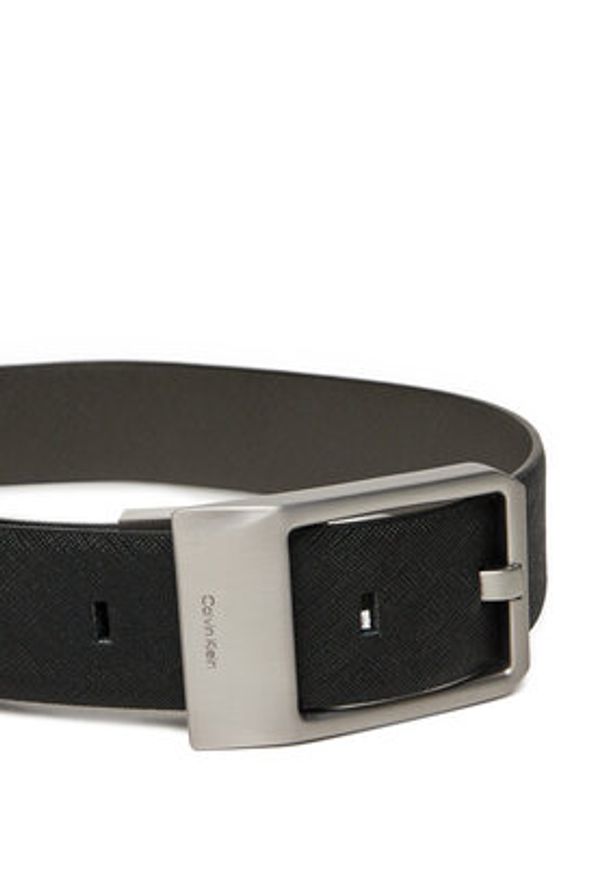 Calvin Klein Pasek Męski Faceted Buckle 35Mm Adj/Rev LV04D7010G Czarny. Kolor: czarny. Materiał: skóra