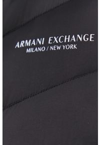 Armani Exchange kurtka puchowa męska kolor czarny zimowa. Okazja: na co dzień. Typ kołnierza: kaptur. Kolor: czarny. Materiał: puch. Wzór: gładki. Sezon: zima. Styl: casual #5