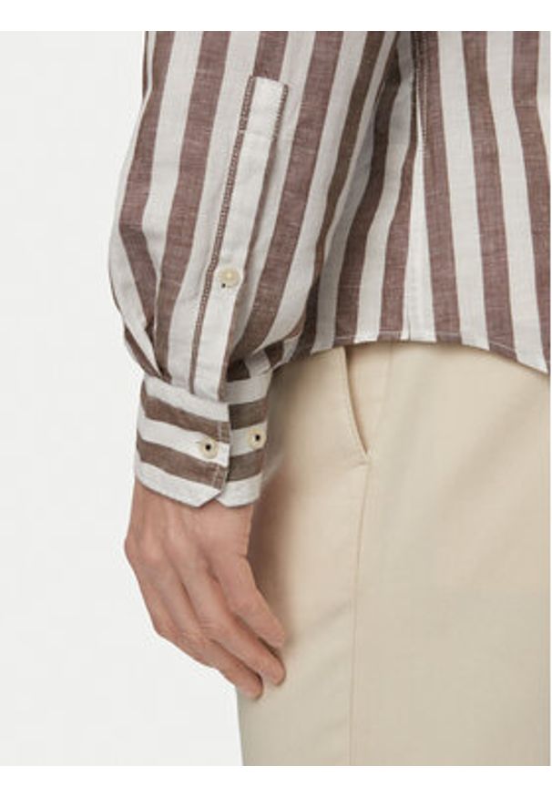 JOOP! Koszula Pit1 30102693 Brązowy Slim Fit. Kolor: brązowy. Materiał: bawełna