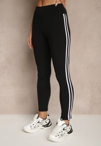 Renee - Czarne Legginsy Ozdobione Lampasami Puelle. Okazja: na co dzień. Kolor: czarny. Wzór: aplikacja. Styl: sportowy, casual #4
