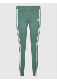 Adidas - adidas Legginsy 3 Stripes HE0405 Zielony Slim Fit. Kolor: zielony. Materiał: bawełna #3