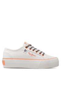 Pepe Jeans Sneakersy Ottis W Bass PLS31299 Biały. Kolor: biały. Materiał: materiał #1