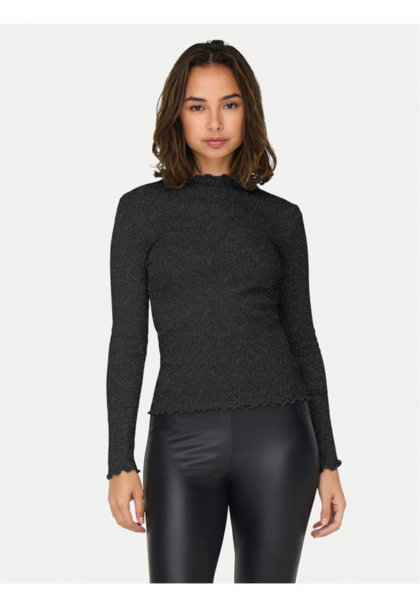 only - ONLY Bluzka Emma 15331094 Czarny Regular Fit. Kolor: czarny. Materiał: bawełna