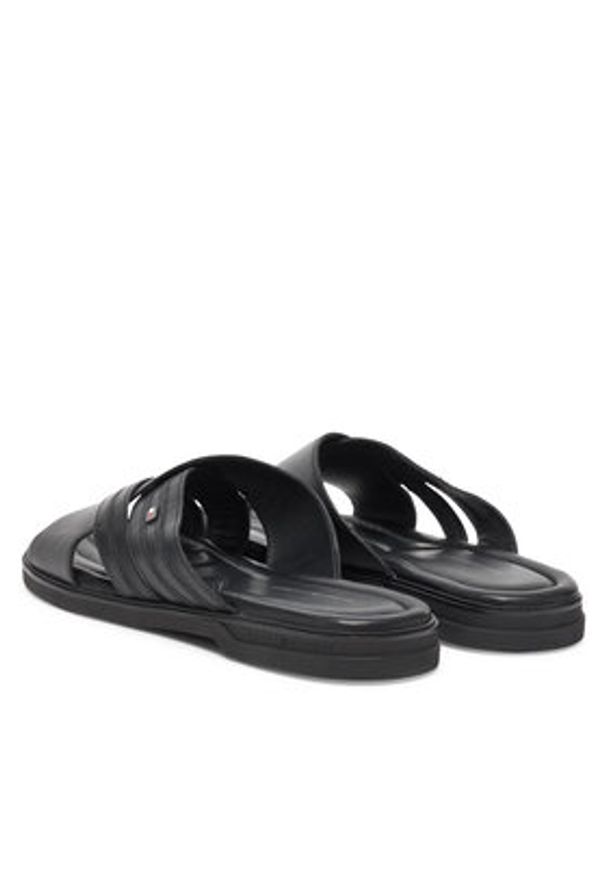 TOMMY HILFIGER - Tommy Hilfiger Klapki Premium Hilfiger Cc Lth Sandal FM0FM05504 Czarny. Kolor: czarny. Materiał: skóra