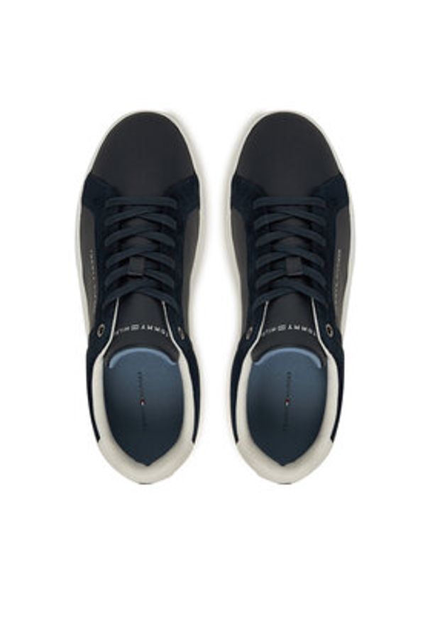 TOMMY HILFIGER - Tommy Hilfiger Sneakersy Th Court Mix FM0FM05634 Granatowy. Kolor: niebieski. Materiał: skóra