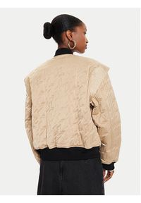 Karl Lagerfeld - KARL LAGERFELD Kurtka bomber 245W1506 Beżowy Regular Fit. Typ kołnierza: dekolt w karo. Kolor: beżowy. Materiał: syntetyk #3