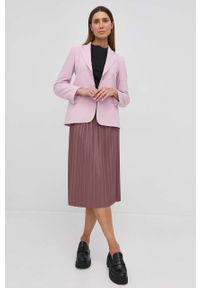 Weekend Max Mara Marynarka jednorzędowa gładka. Kolor: różowy. Materiał: materiał. Wzór: gładki. Styl: klasyczny #2