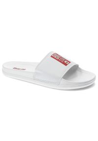 Big-Star - Białe Klapki Big Star Damskie Buty Wodoodporne. Okazja: na co dzień, na plażę. Kolor: biały. Materiał: materiał. Wzór: aplikacja. Styl: casual, wakacyjny