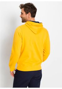 Bluza z kapturem bonprix żółty szafranowy - ciemnoniebieski. Typ kołnierza: kaptur. Kolor: żółty. Materiał: materiał, bawełna #6