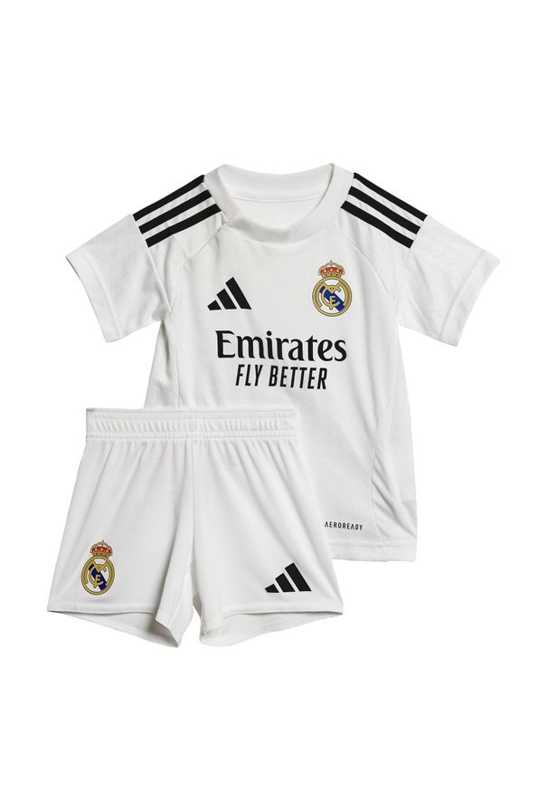 Adidas - Zestaw Real Madrid 24/25 Home Baby Kids. Kolor: biały. Materiał: materiał. Sezon: lato. Sport: piłka nożna