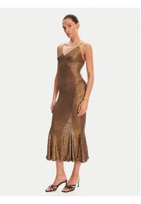 NORMA KAMALI Sukienka koktajlowa ST4243SQ162151 Brązowy Slim Fit. Kolor: brązowy. Materiał: syntetyk. Styl: wizytowy