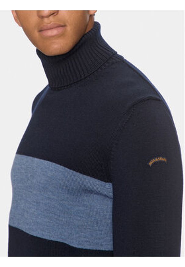 PAUL & SHARK - Paul&Shark Golf 14311063 Granatowy Regular Fit. Typ kołnierza: golf. Kolor: niebieski. Materiał: wełna