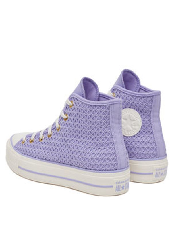 Converse Trampki Chuck Taylor All Star Lift Platform Knit Kadın Mor A13644C Fioletowy. Kolor: fioletowy. Materiał: materiał. Obcas: na platformie
