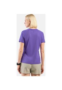 Koszulka damska Odlo ESSENTIAL PRINT T-shirt crew neck s/s. Kolor: fioletowy. Wzór: nadruk